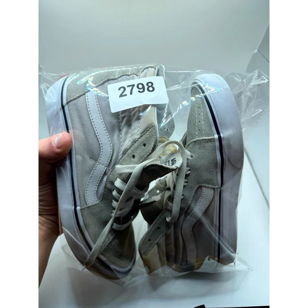 Vans Sk8-Hi Womens 7.5 Sneaker Gray Suede High Top Lace‎ Up Skateboard Shoes